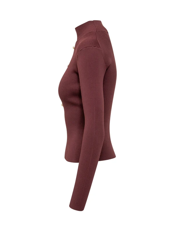 Self-Portrait Burgundy Knitted - Image 3