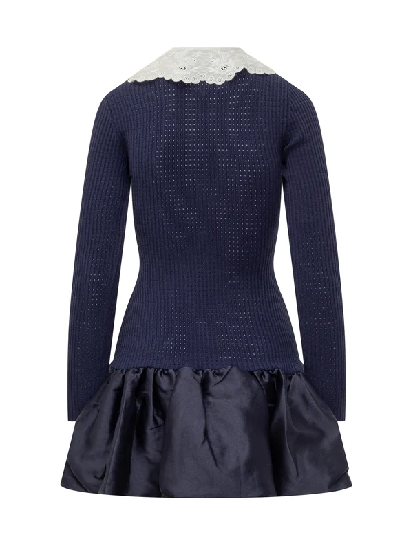 Self-Portrait Navy Mini Dress - Image 2