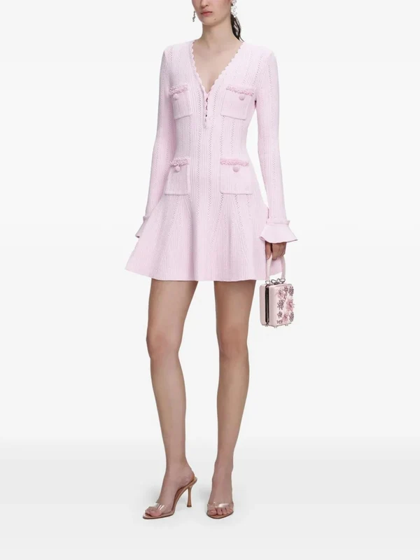 Self-Portrait Pink Mini Dress - Image 4
