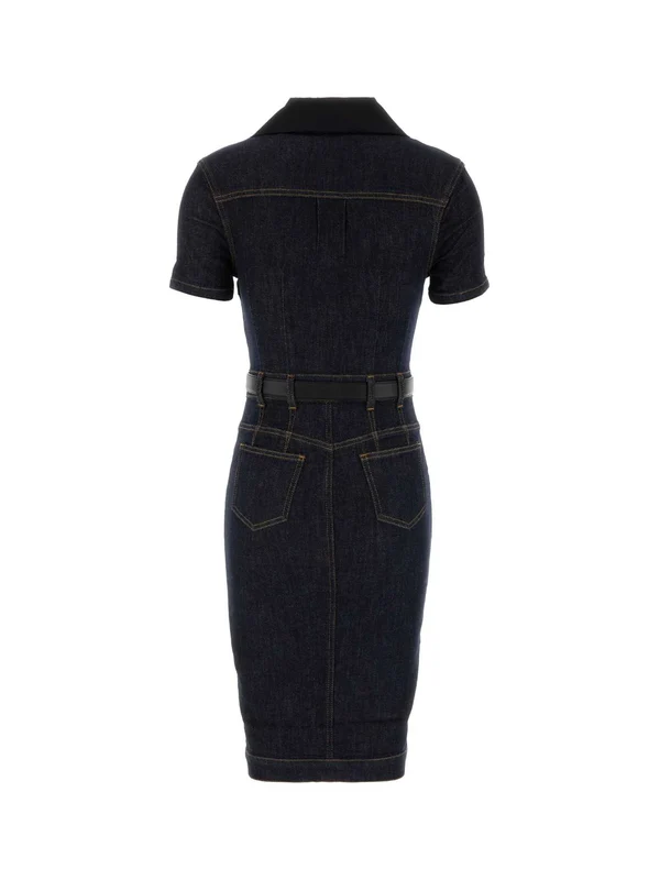 Self-Portrait Navy Midi Dress - Image 2
