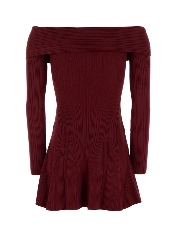 Self-Portrait Burgundy Mini Dress - Image 2