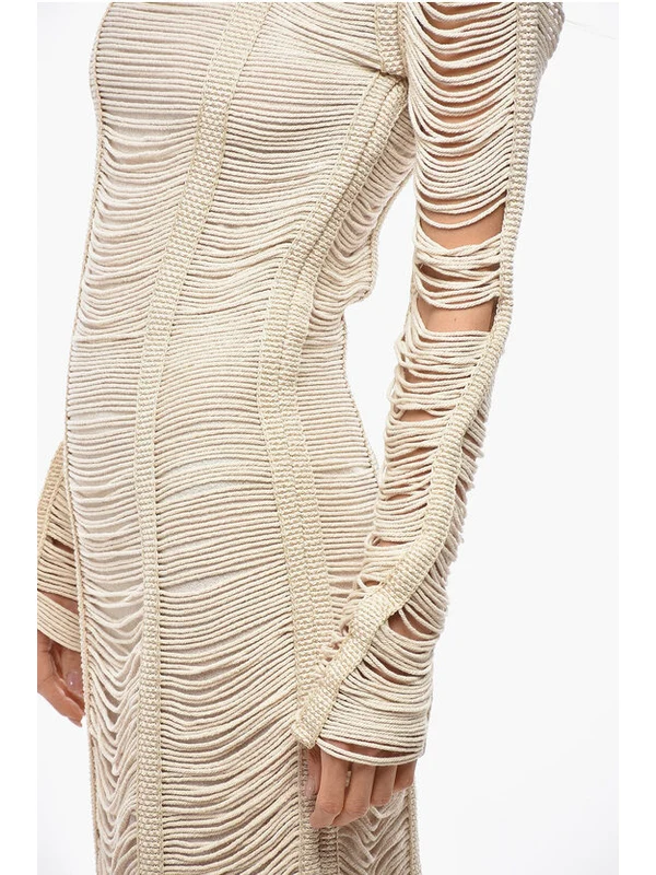 Balmain Beige Long Dress - Image 2