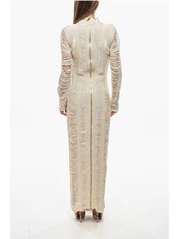 Balmain Beige Long Dress - Image 3
