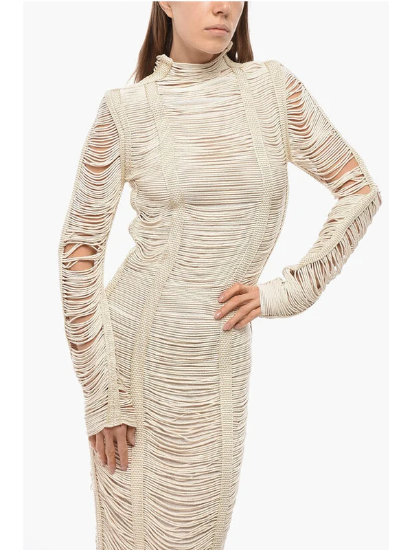 Balmain Beige Long Dress - Image 4