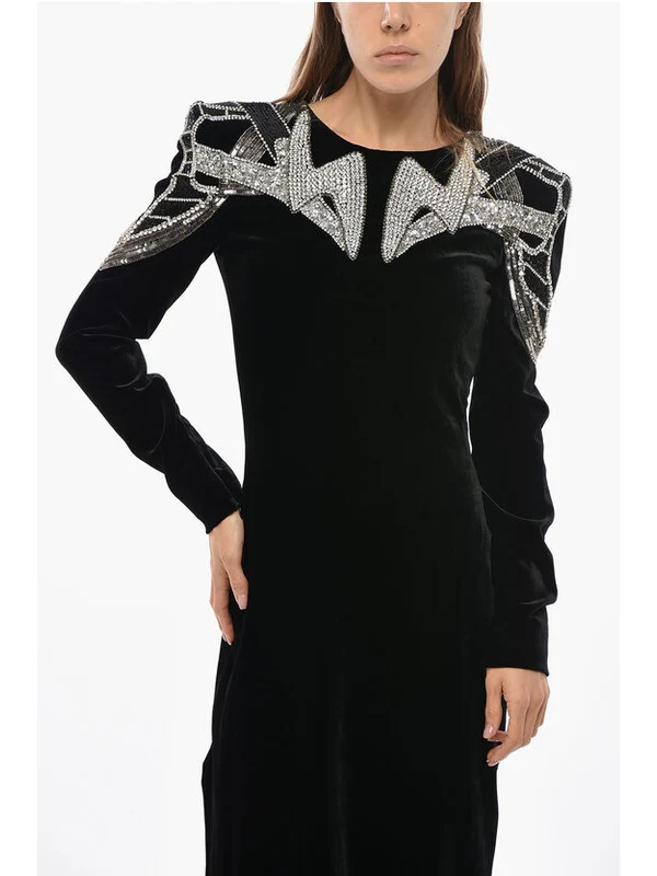 Balmain Black Long Dress - Image 4