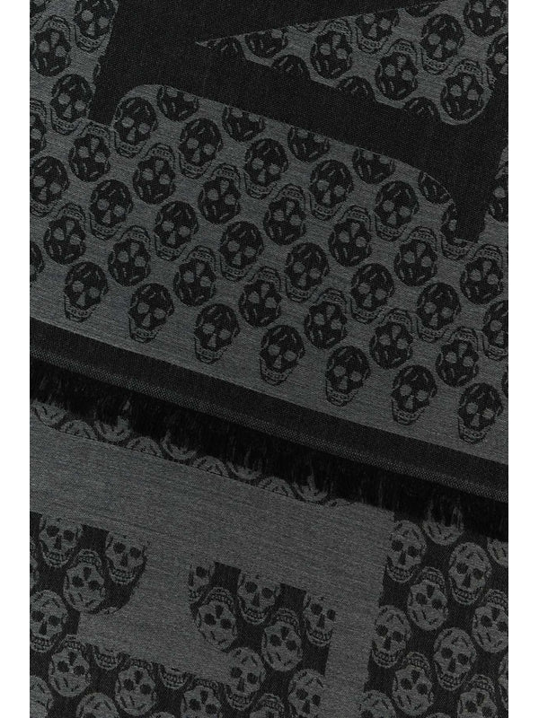 Alexander Mcqueen Grey Wool Mufflers - Image 2