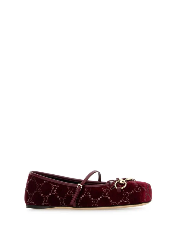 Gucci Burgundy Flat Shoes - Image 2