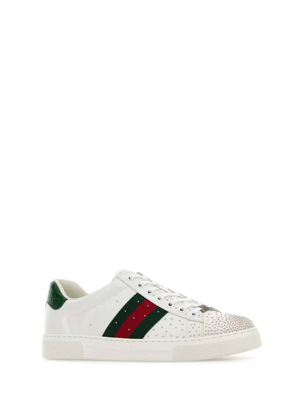 Gucci White Low Top Sneakers - Image 2