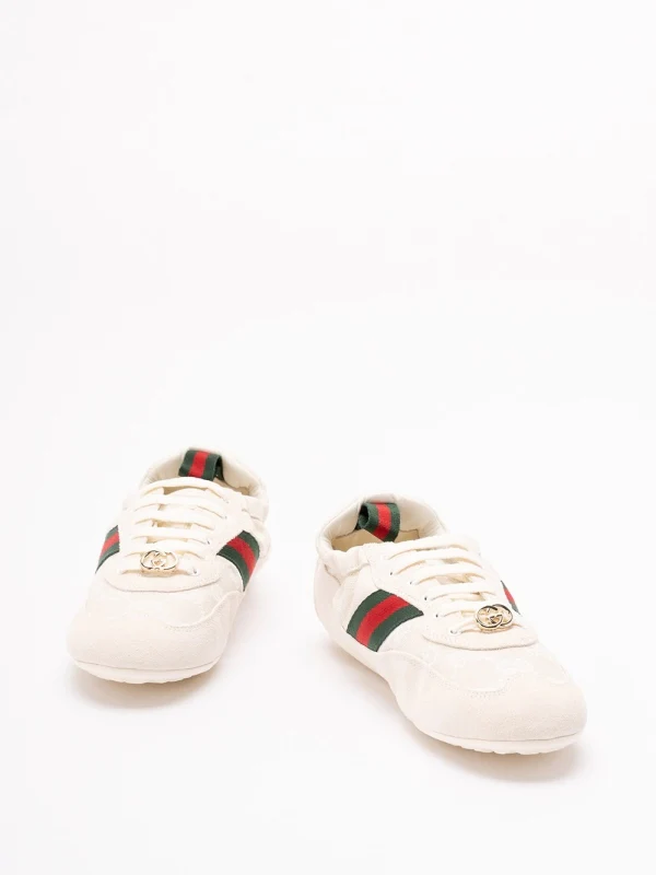 Gucci White Low Top Sneakers - Image 2