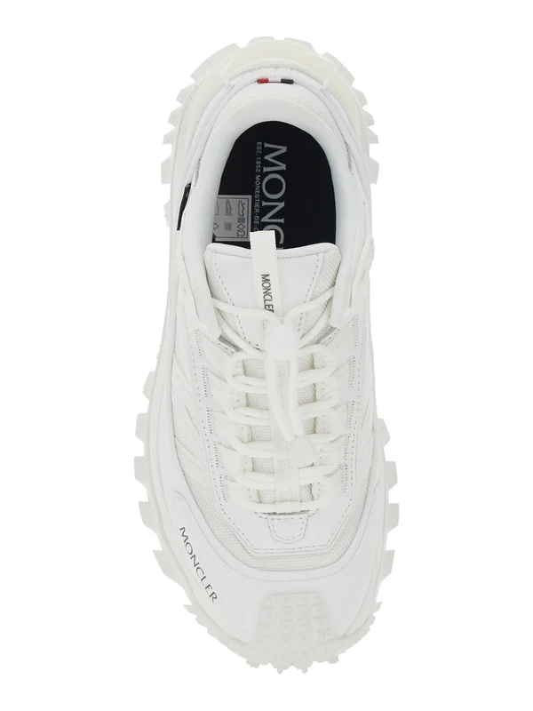 Moncler White Low Top Sneakers - Image 4