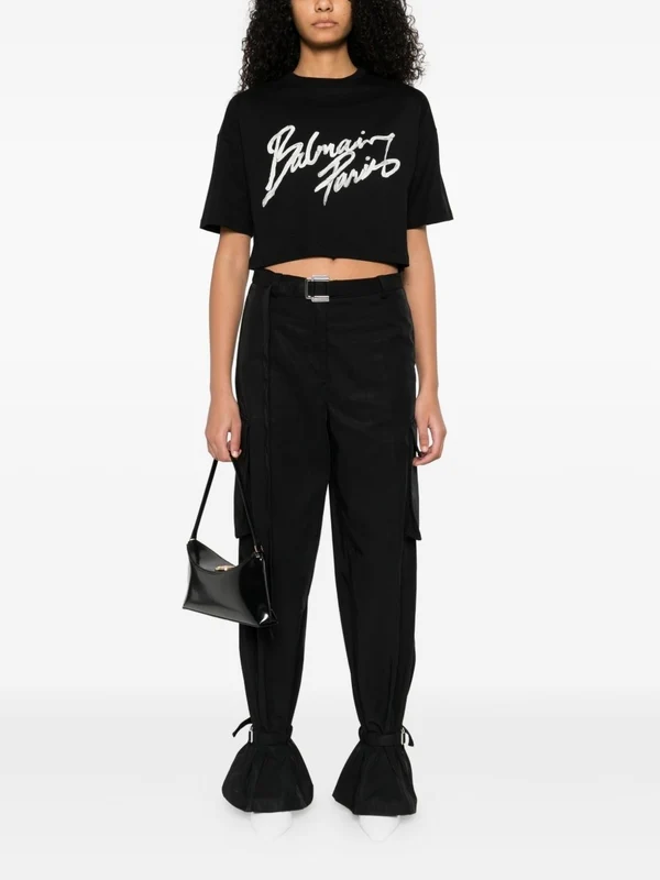 Balmain Black Short-Sleeve T-Shirt - Image 2