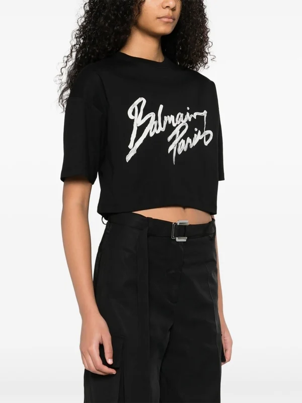 Balmain Black Short-Sleeve T-Shirt - Image 3