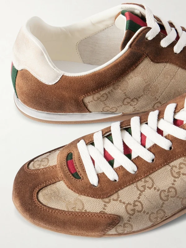 Gucci Brown Low Top Sneakers - Image 4