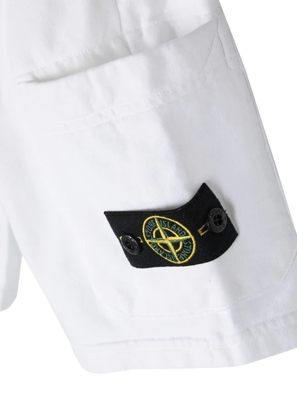 Stone Island White Shorts - Image 3