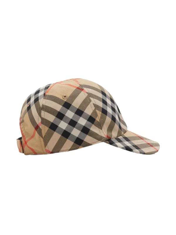 Burberry Beige Checked Cap - Image 2