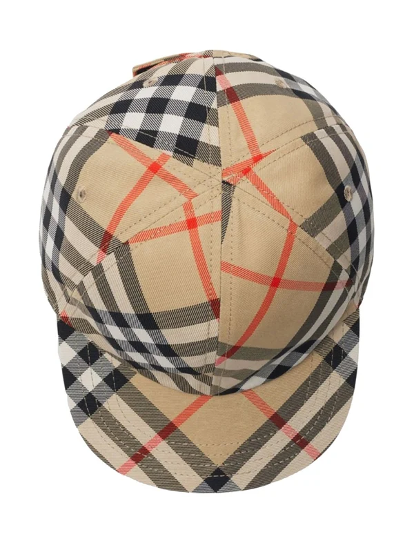 Burberry Beige Checked Cap - Image 3