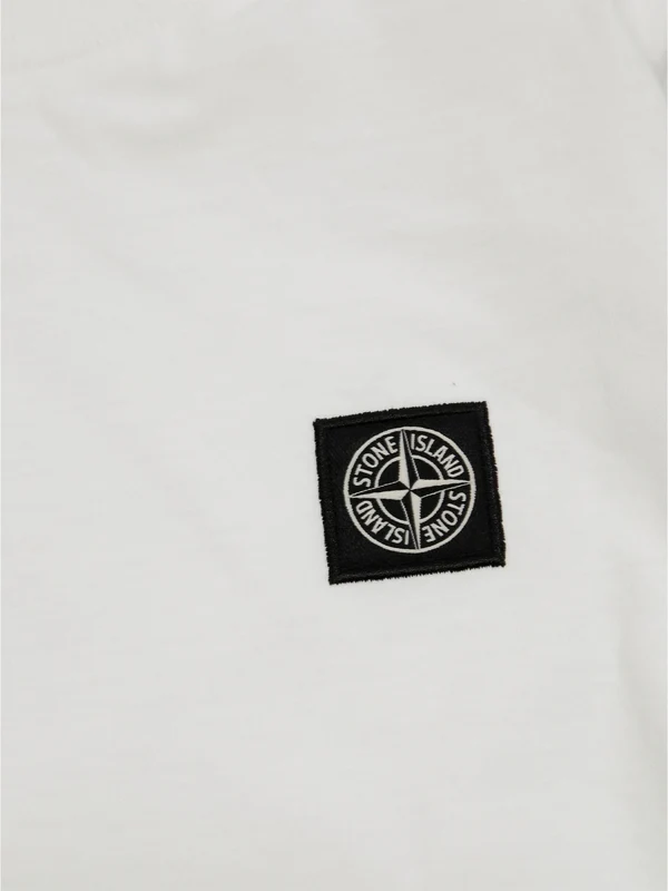 Stone Island White Long Sleeve - Image 3