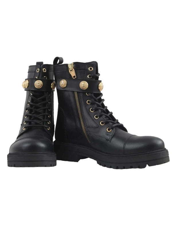Balmain Black Lace-Up Boots - Image 2
