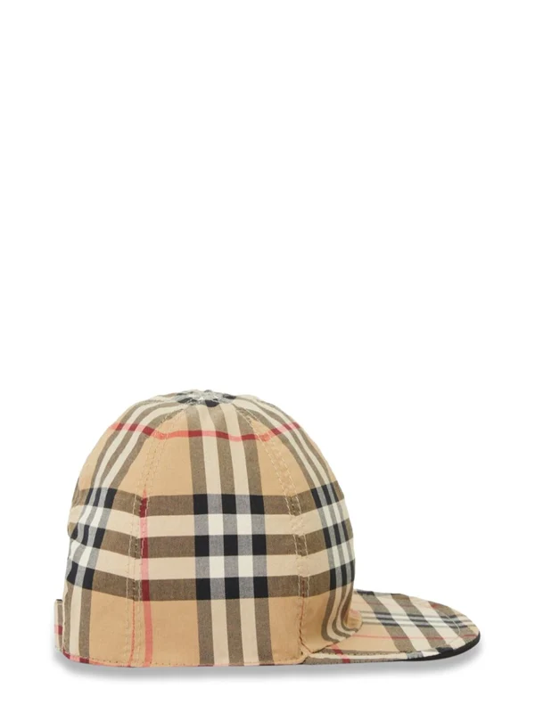 Burberry Beige Checked Cap - Image 4