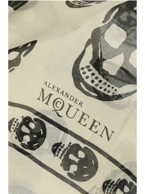 Alexander Mcqueen White Silk Mufflers - Image 3