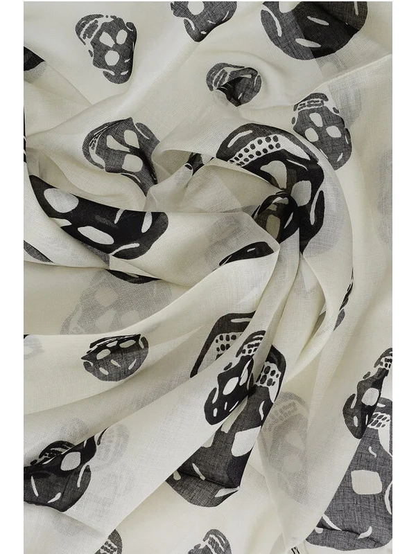 Alexander Mcqueen White Silk Mufflers - Image 2