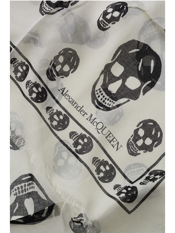 Alexander Mcqueen White Silk Mufflers - Image 3
