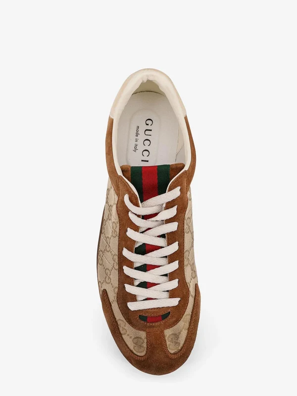 Gucci Beige Brown Low Top Sneakers - Image 2