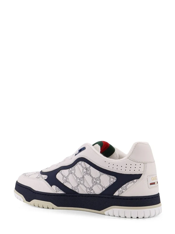 Gucci White Navy Low Top Sneakers - Image 3