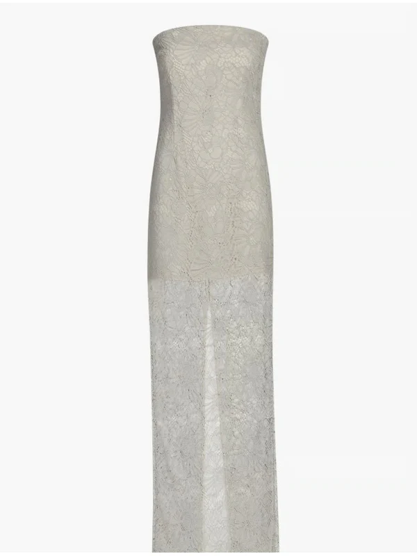 Rotate Beige Grey Midi Dress - Image 3
