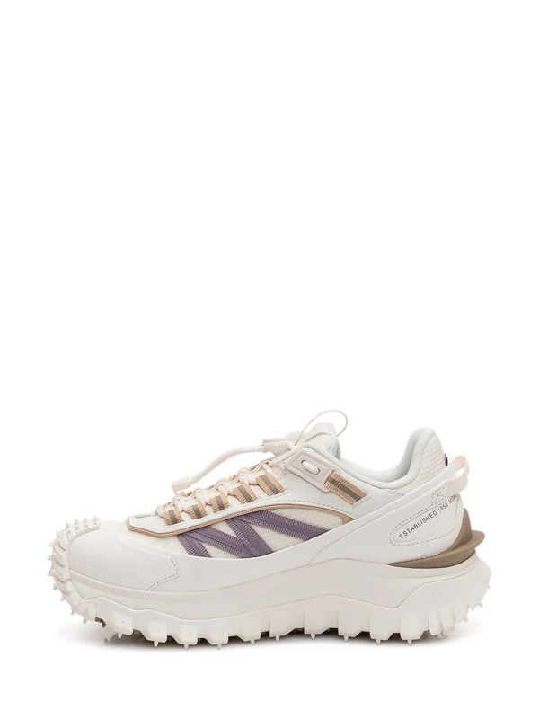Moncler White Low Top Sneakers - Image 4