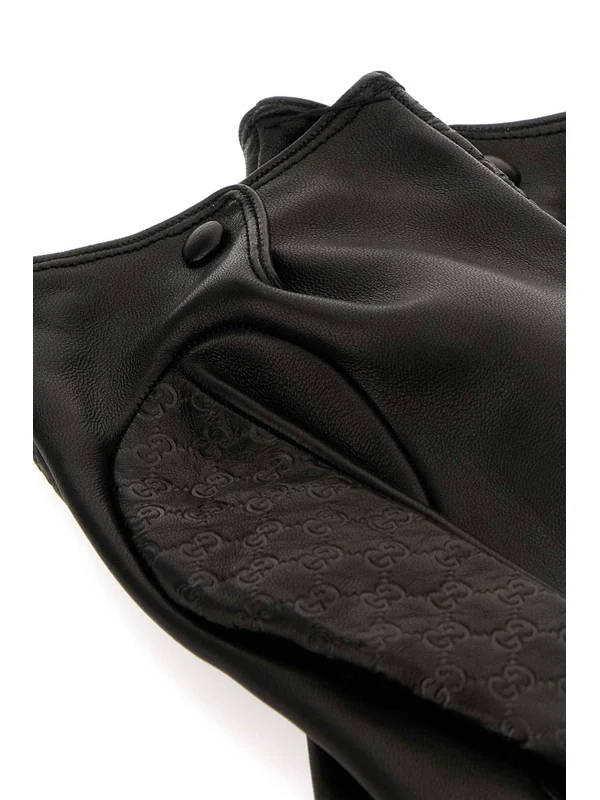 Gucci Brown Leather Gloves - Image 2