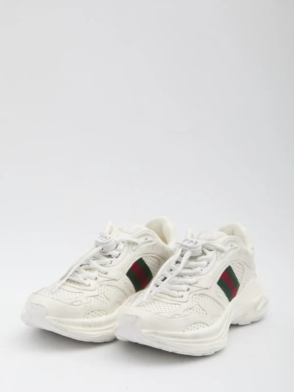 Gucci White Low Top Sneakers - Image 2