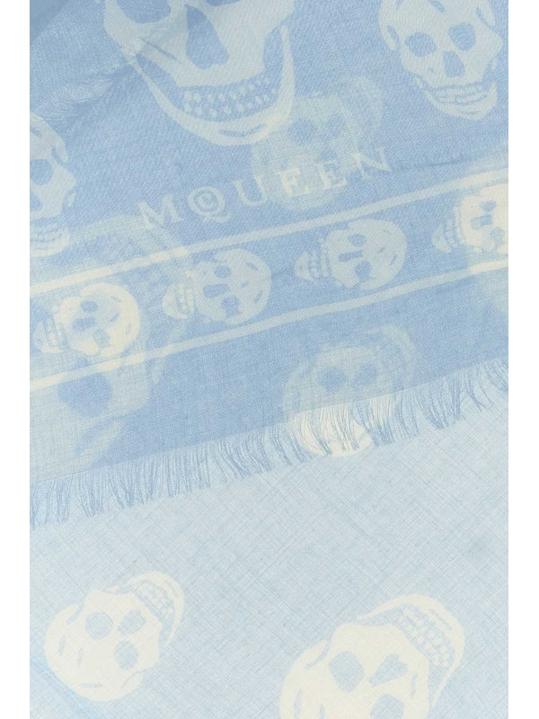 Alexander Mcqueen Blue Wool Mufflers - Image 2