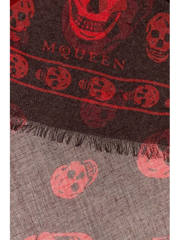 Alexander Mcqueen Burgundy Other Fabric Mufflers - Image 2