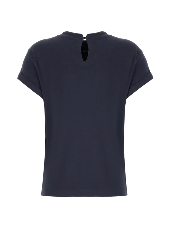 Brunello Cucinelli Navy Half Sleeve - Image 2