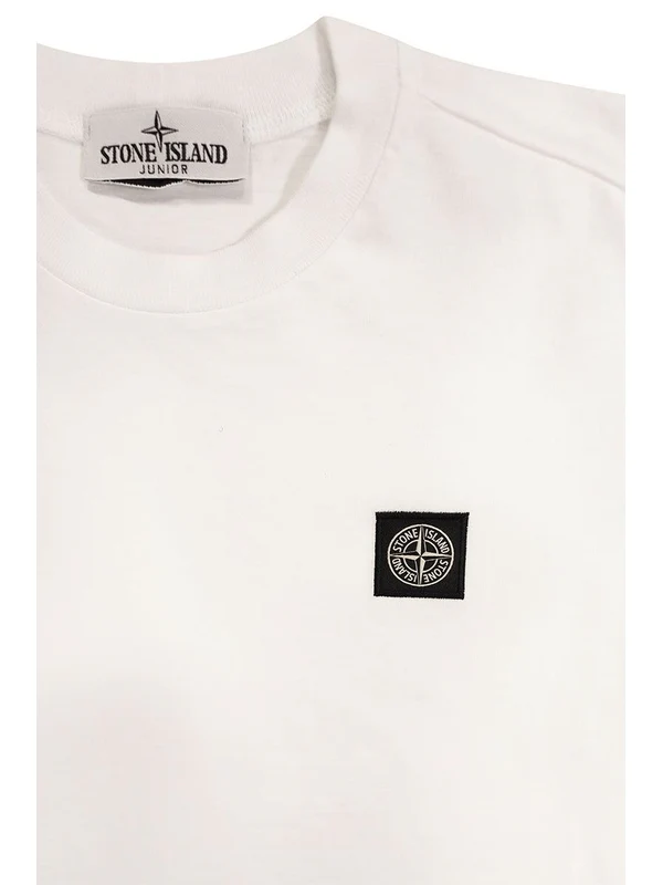 Stone Island White Half Sleeve - Image 3