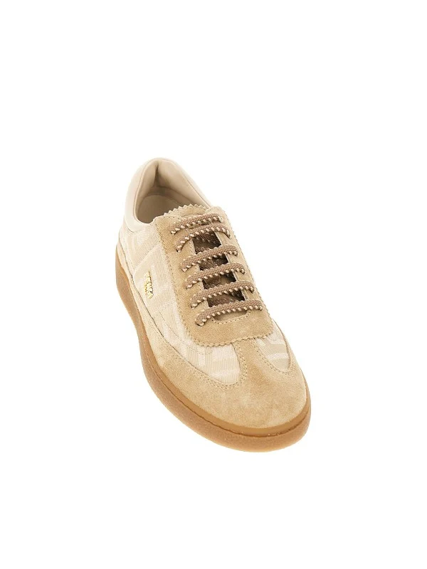 Fendi Beige Low Top Sneakers - Image 2
