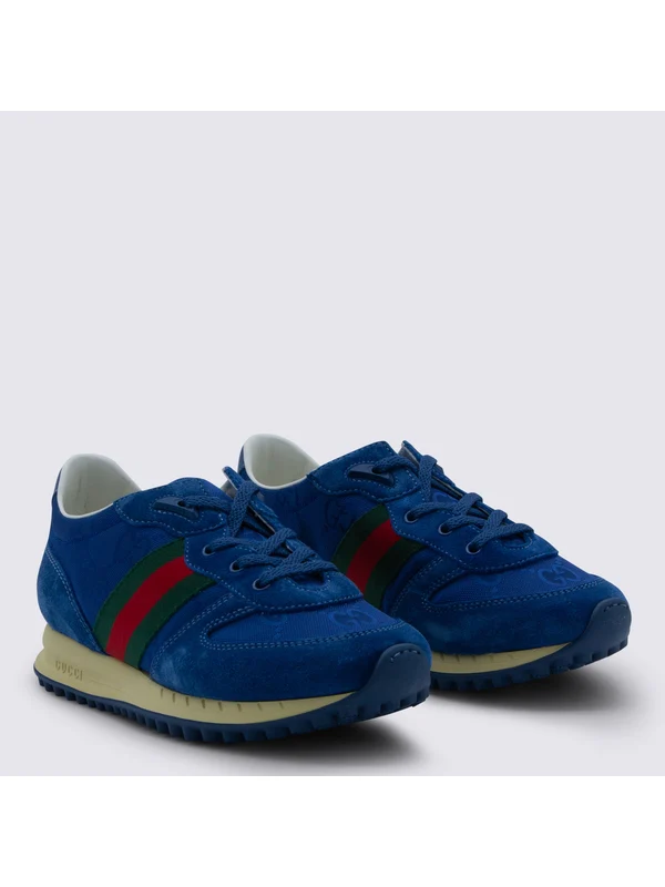 Gucci Blue Low Top Sneakers - Image 2