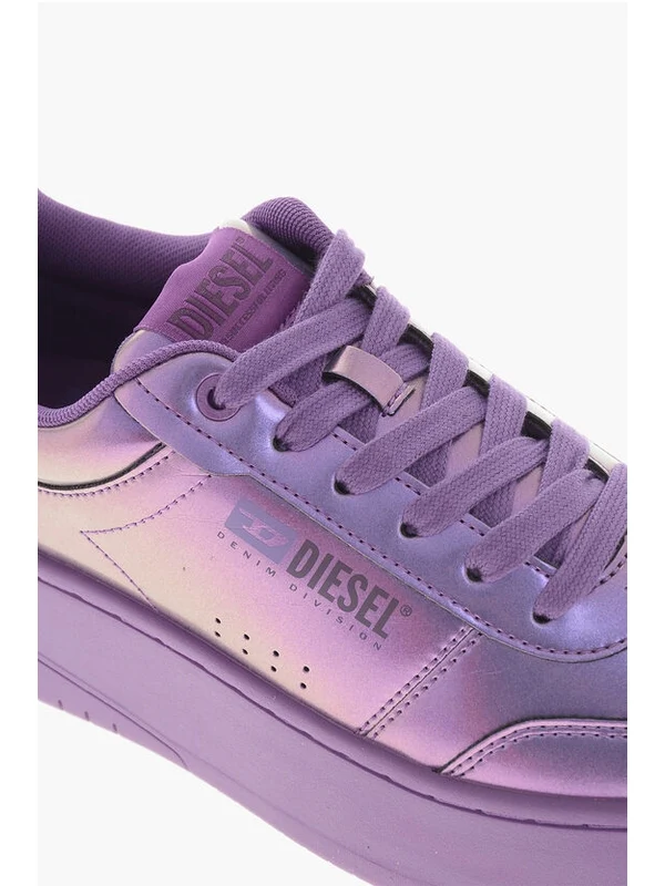 Diesel Purple Low Top Sneakers - Image 4