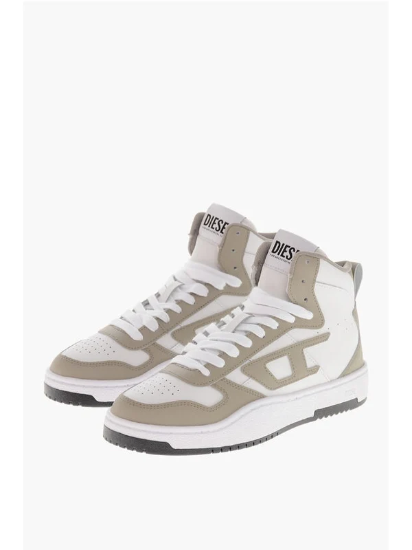 Diesel White Beige High Top Sneakers - Image 2
