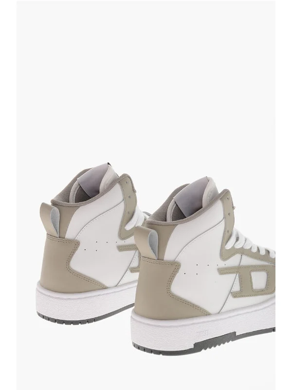 Diesel White Beige High Top Sneakers - Image 3