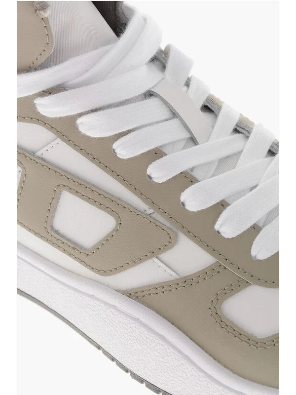 Diesel White Beige High Top Sneakers - Image 4