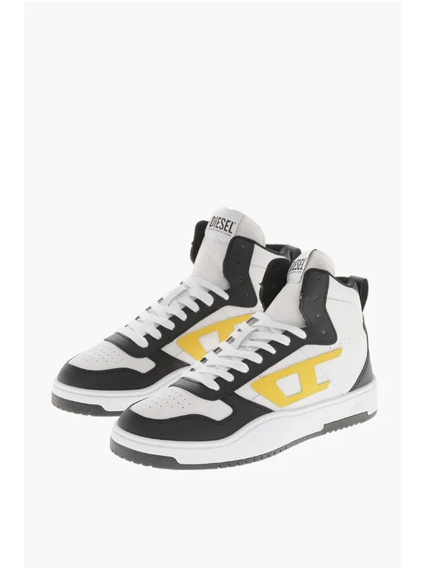 Diesel White Black High Top Sneakers - Image 2