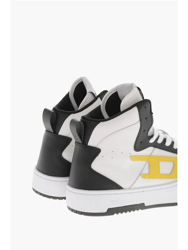 Diesel White Black High Top Sneakers - Image 3