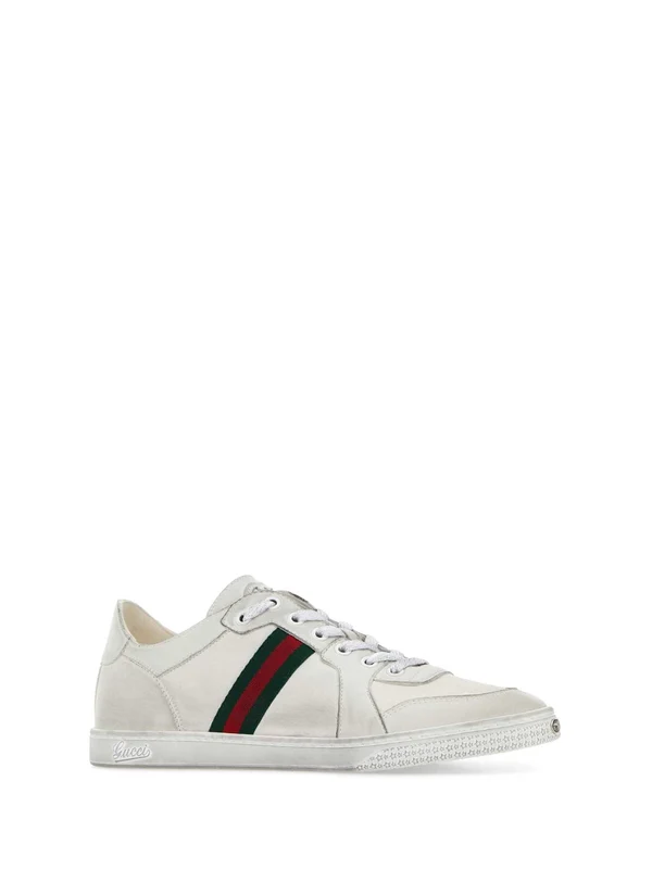 Gucci White Low Top Sneakers - Image 2