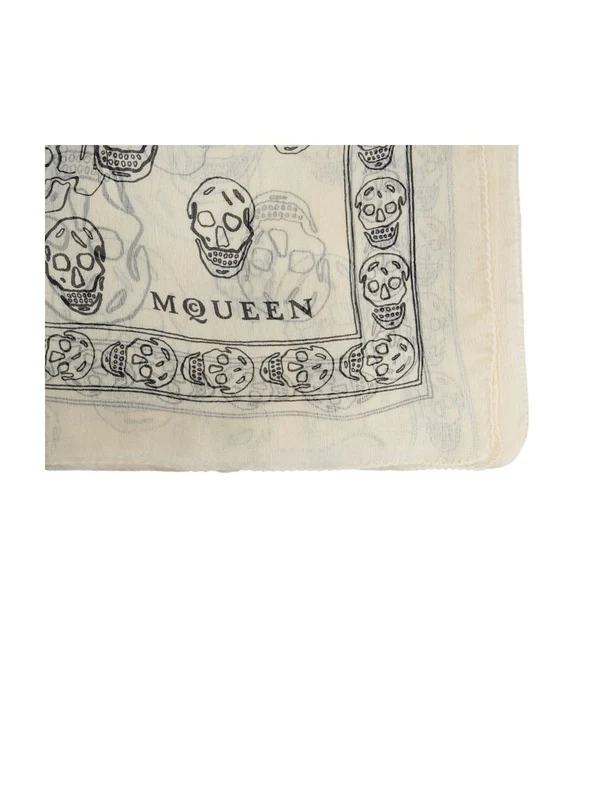 Alexander Mcqueen Ivory Silk Mufflers - Image 2