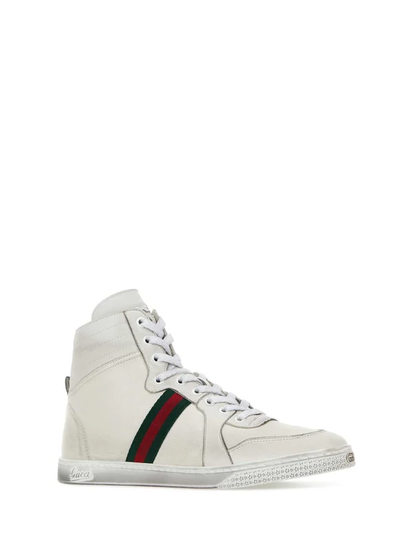 Gucci White High Top Sneakers - Image 2