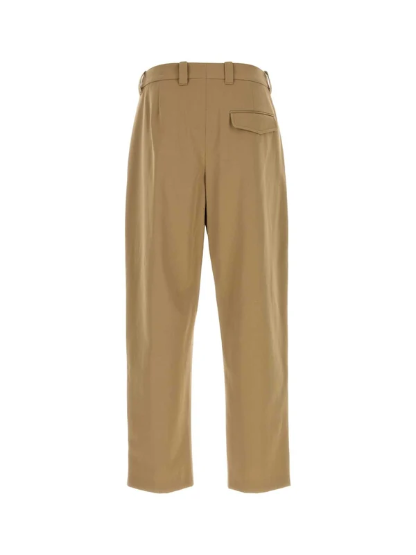 Beige Pintuck Pants - Image 2