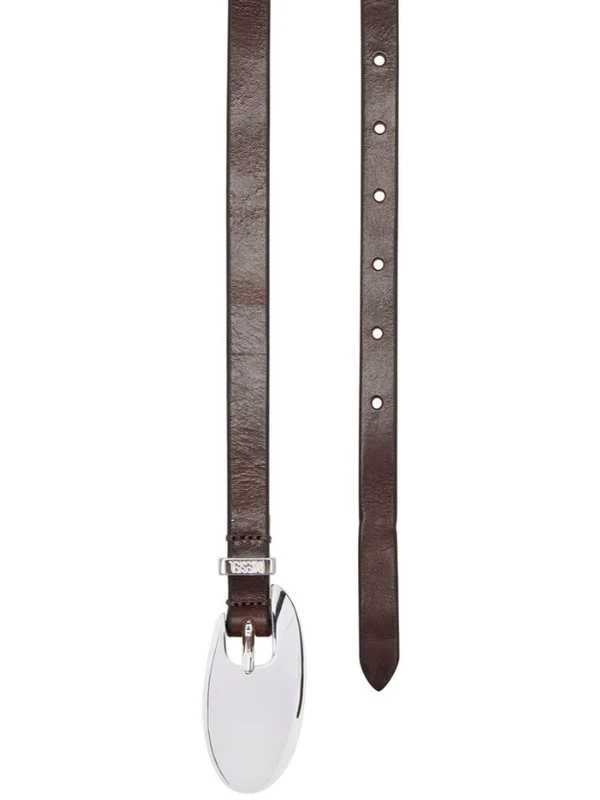 Silver Buckle Leather Belt - Image 3