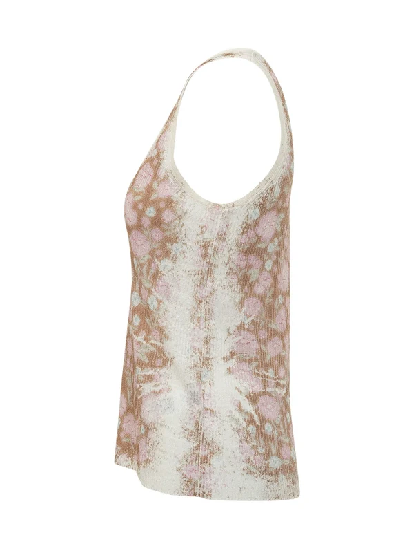 Flower Pattern Sleeveless Top - Image 3